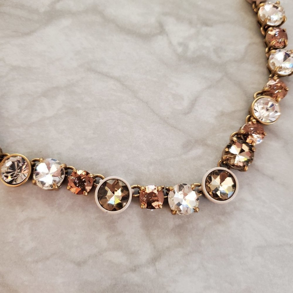 ✨ RARE HTF J.Crew Brulee Mercury Glass Rhinestone Crystal Statement Necklace ✨ - Picture 5 of 15